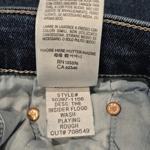 MOTHER The Insider Flood in Playing Rough Wash Women's Size 27 - Picture 12 of 14